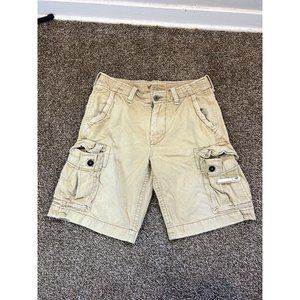Vintage American Eagle Y2K AE Cargo Shorts Mens 32‎ Beige Khaki Distressed